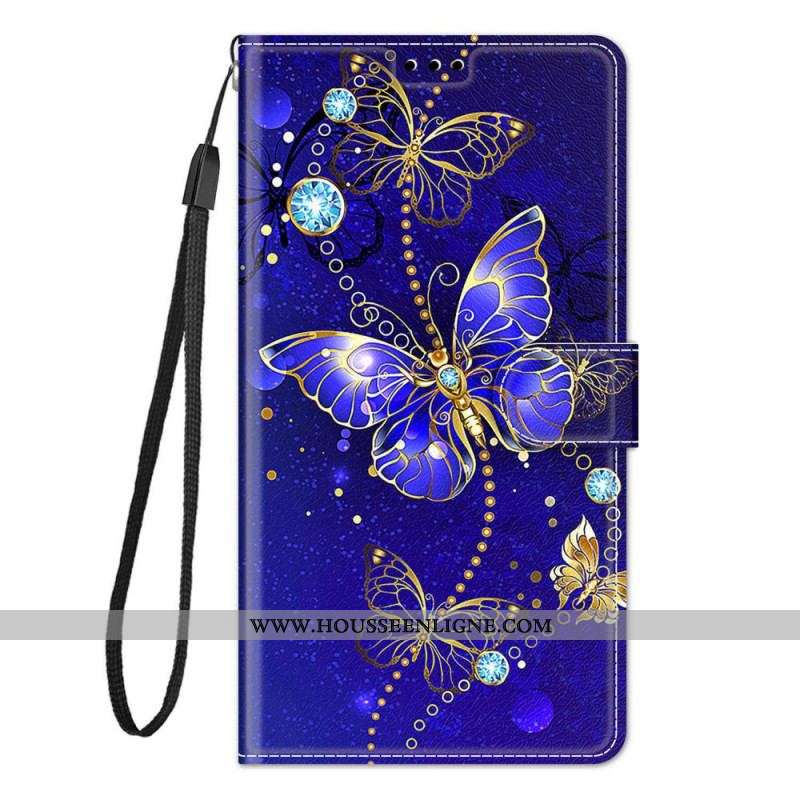 Housse Xiaomi Redmi Note 10 Pro Fan des Papillons à Lanière