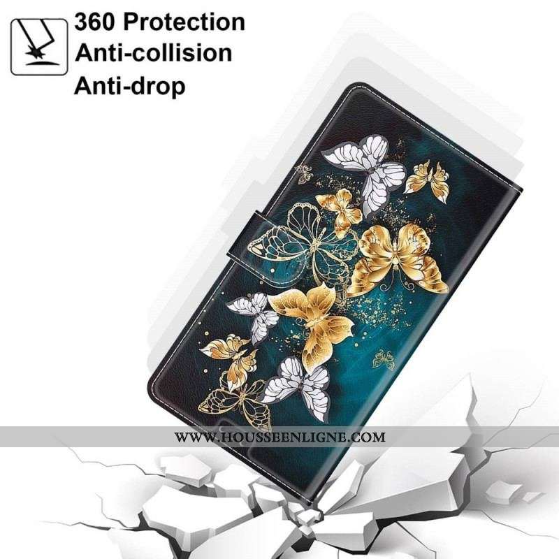 Housse Xiaomi Redmi Note 10 Pro Fan des Papillons à Lanière