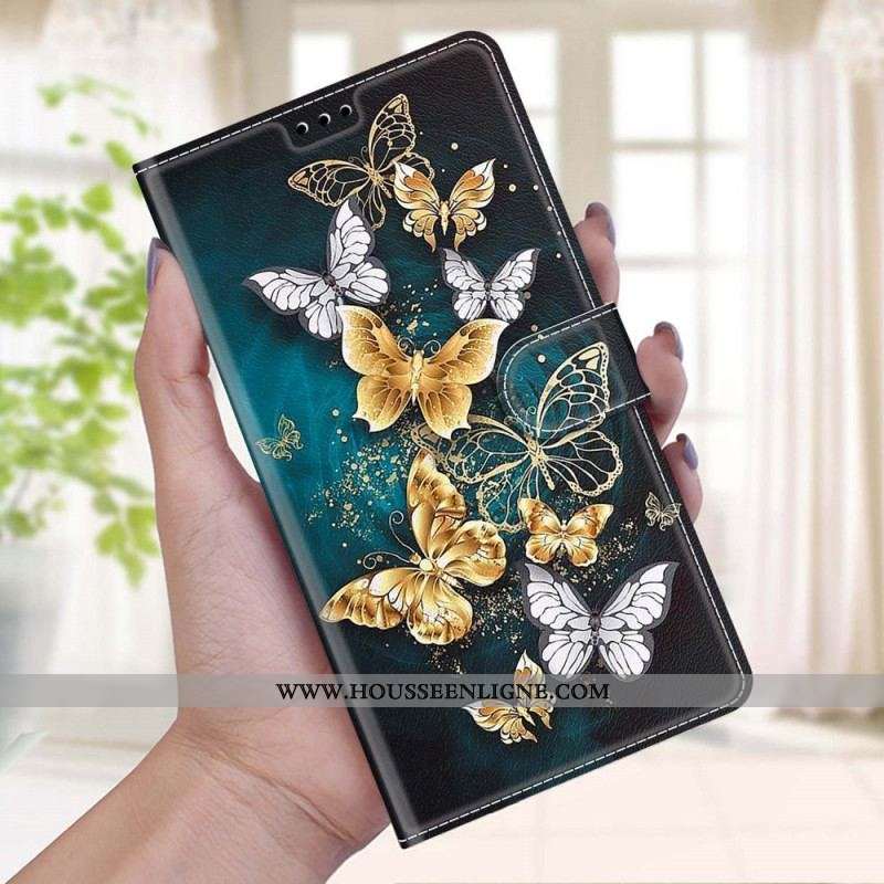 Housse Xiaomi Redmi Note 10 Pro Fan des Papillons à Lanière
