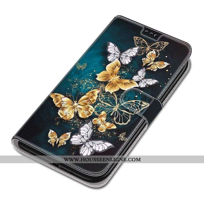 Housse Xiaomi Redmi Note 10 Pro Fan des Papillons à Lanière