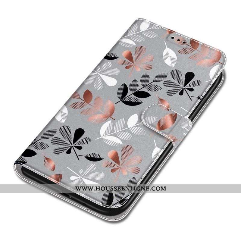 Housse Xiaomi Redmi Note 10 Pro Feuilles avec Lanière