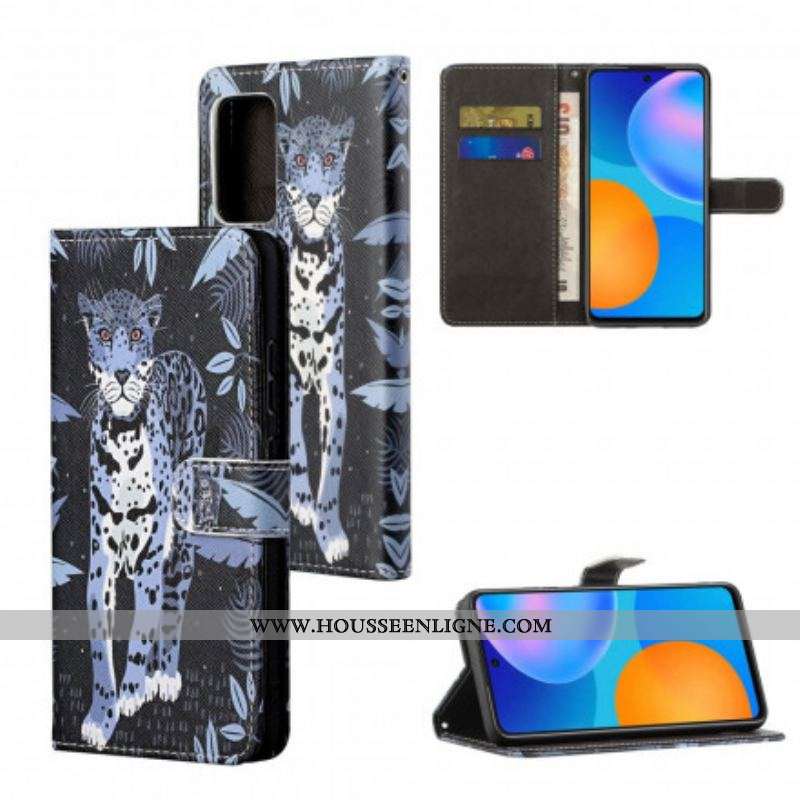 Housse Xiaomi Redmi Note 10 Pro Léopard à Lanière