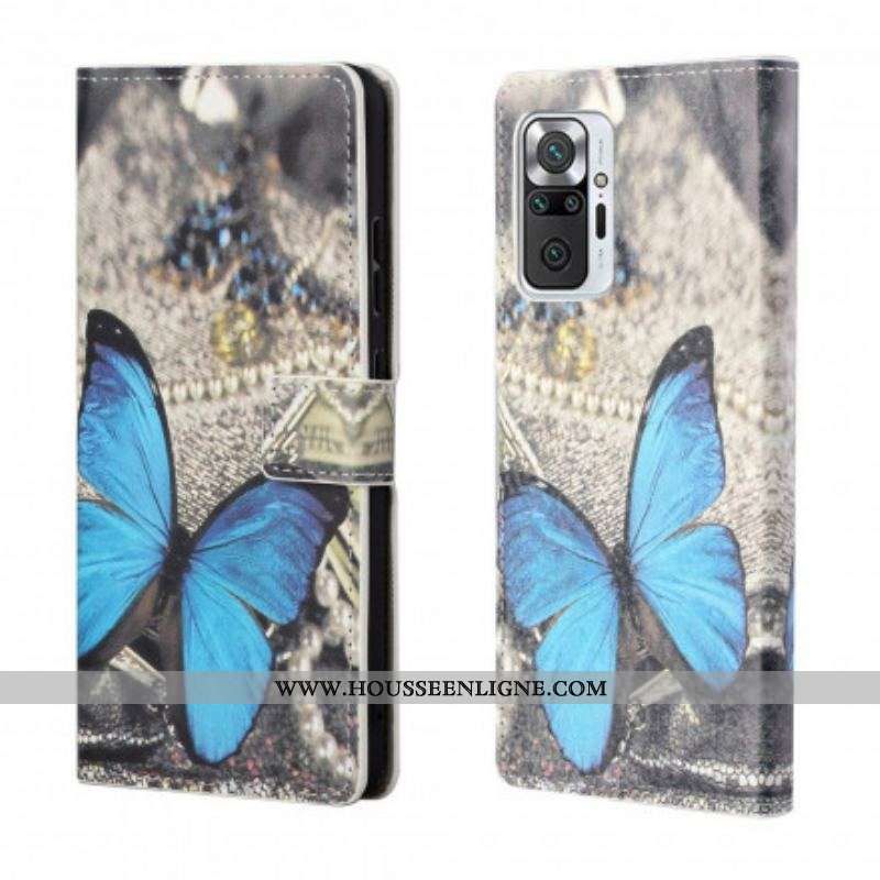 Housse Xiaomi Redmi Note 10 Pro Papillon Bleu