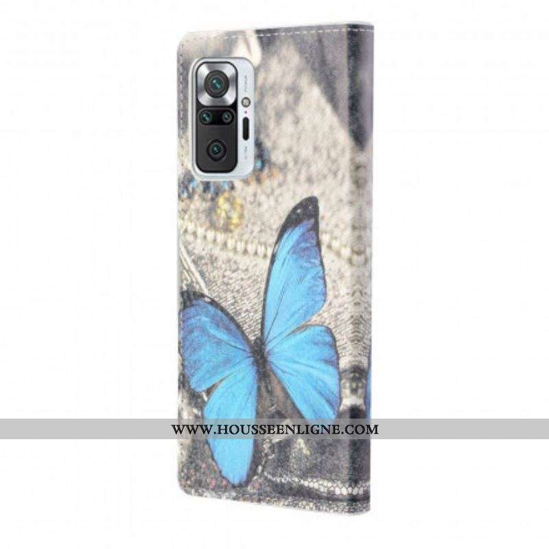 Housse Xiaomi Redmi Note 10 Pro Papillon Bleu