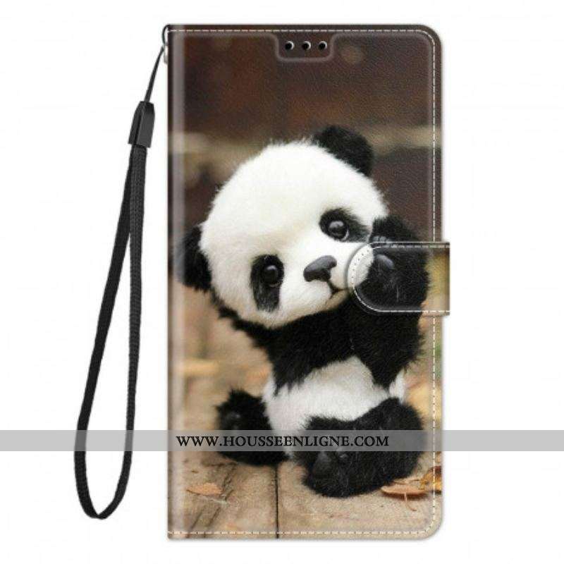 Housse Xiaomi Redmi Note 10 Pro Petit Panda à Lanière
