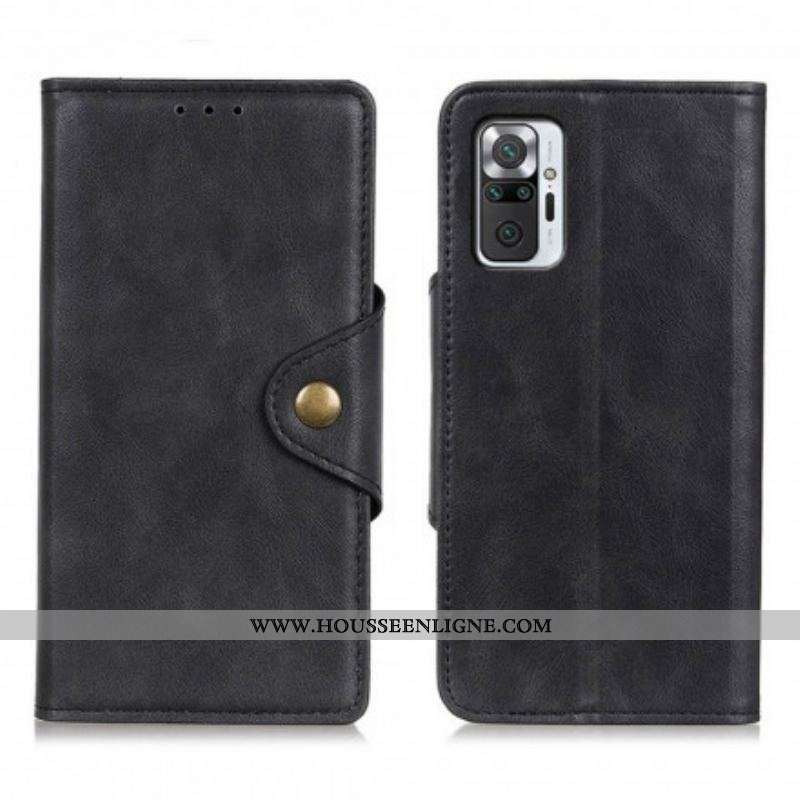 Housse Xiaomi Redmi Note 10 Pro Simili Cuir Bouton