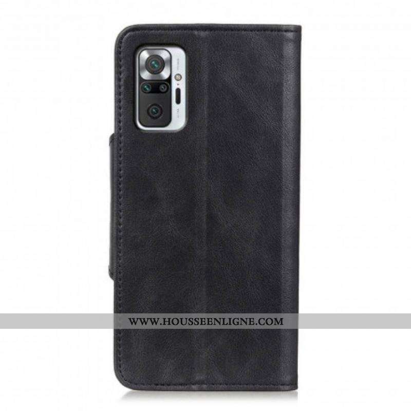 Housse Xiaomi Redmi Note 10 Pro Simili Cuir Bouton