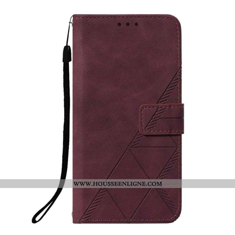 Housse Xiaomi Redmi Note 10 Pro Style Cuir Géométrique à Lanière