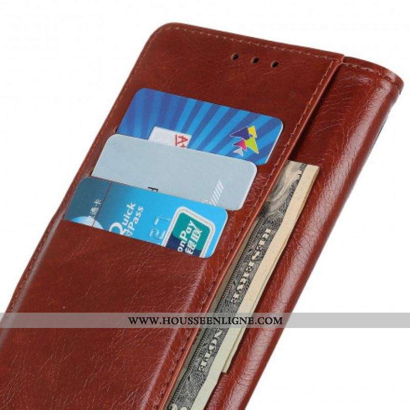 Housse Xiaomi Redmi Note 10 Pro Style Cuir Nappa Rivets Vintage