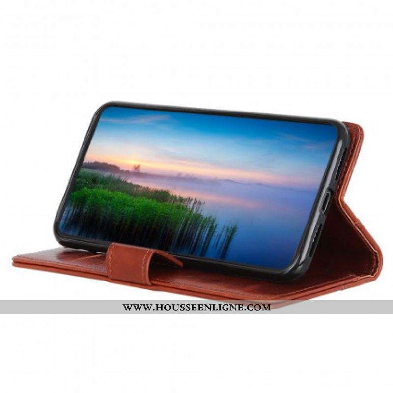 Housse Xiaomi Redmi Note 10 Pro Style Cuir Nappa Rivets Vintage