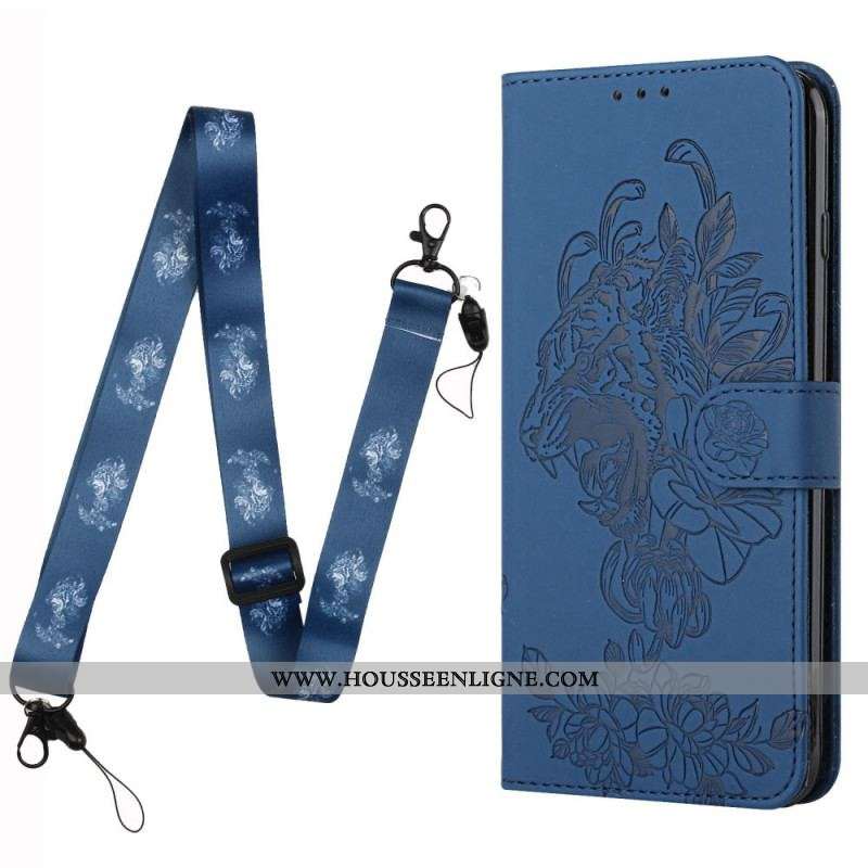 Housse Xiaomi Redmi Note 10 Pro Tigre Baroque à Lanière