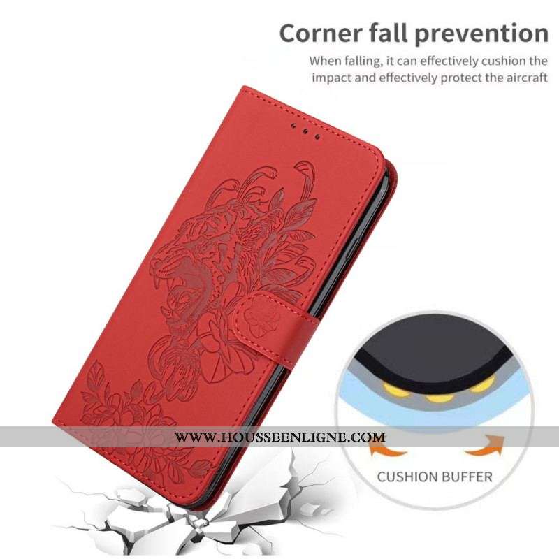 Housse Xiaomi Redmi Note 10 Pro Tigre Baroque à Lanière