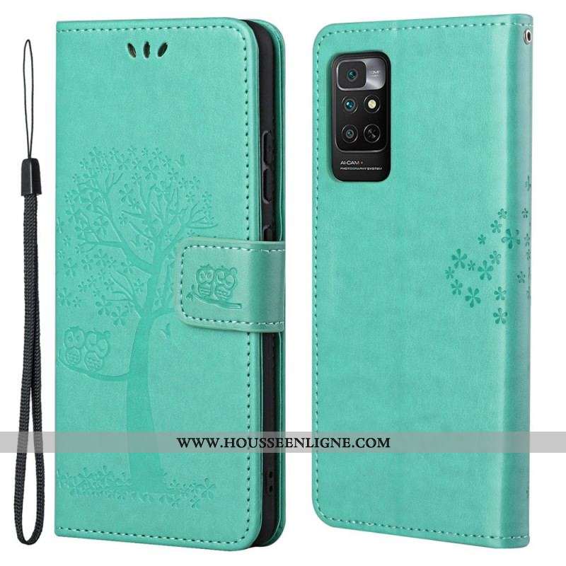 Housse Xiaomi Redmi Note 11 / 11s Arbre et Hiboux à Lanière