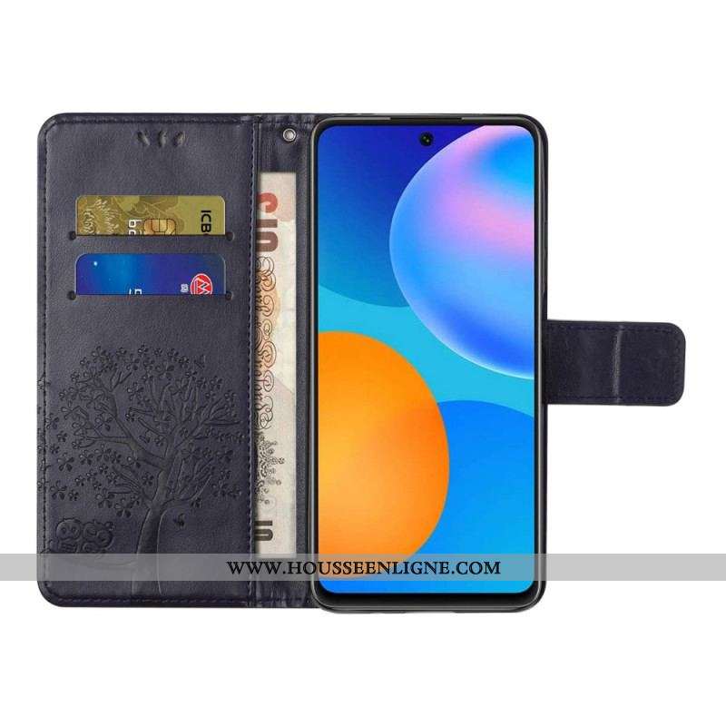 Housse Xiaomi Redmi Note 11 / 11s Arbre et Hiboux à Lanière