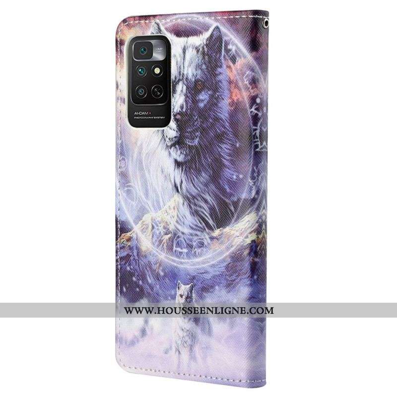 Housse Xiaomi Redmi Note 11 / 11s Loup en Hiver avec Lanière