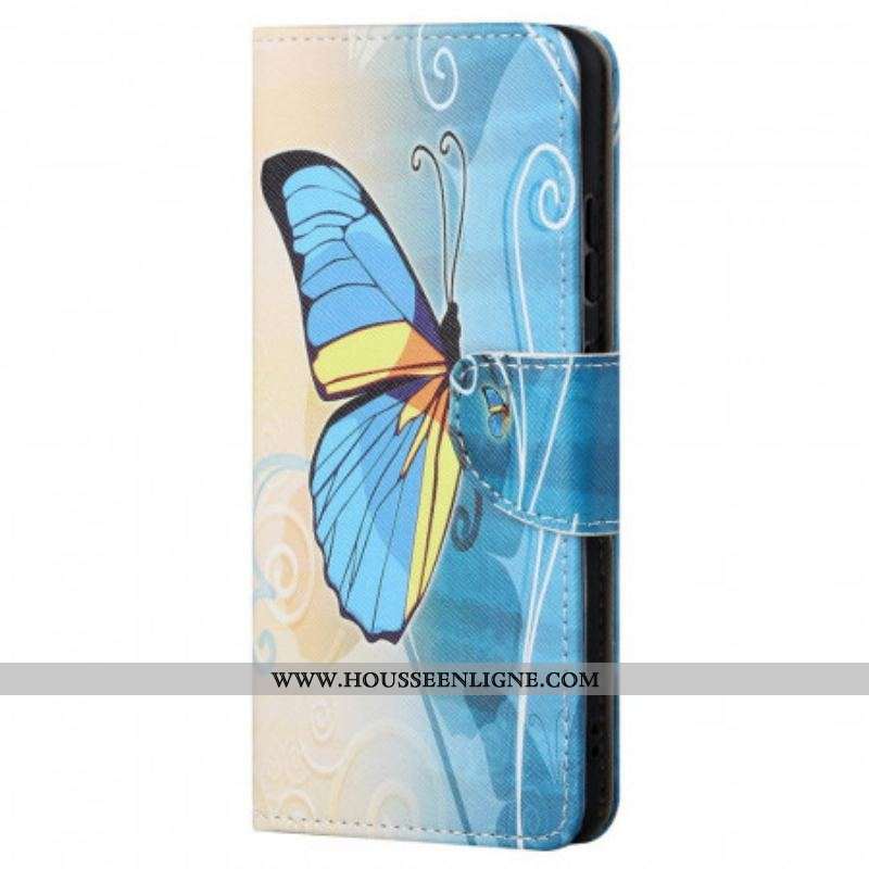 Housse Xiaomi Redmi Note 11 / 11s Papillon Bleu et Jaune