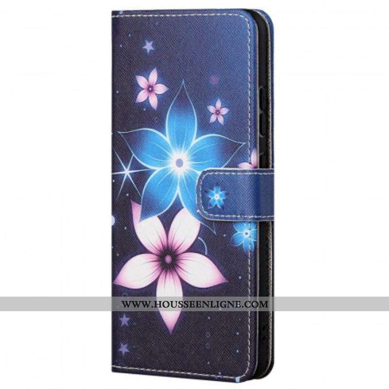 Housse Xiaomi Redmi Note 11 Pro / Note 11 Pro 5G Fleurs Lunaires à Lanière