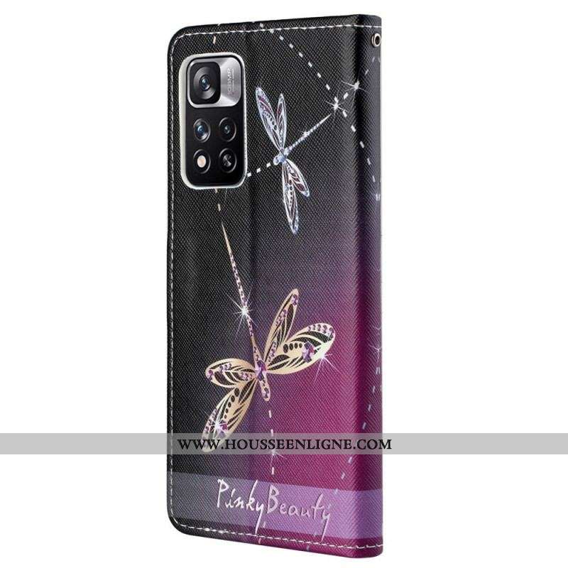 Housse Xiaomi Redmi Note 11 Pro / Note 11 Pro 5G Libellules à Lanière
