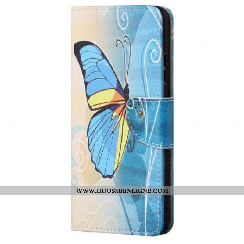 Housse Xiaomi Redmi Note 11 Pro / Note 11 Pro 5G Papillon Bleu et Jaune
