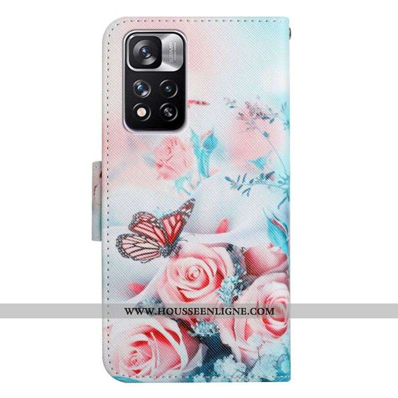 Housse Xiaomi Redmi Note 11 Pro Plus 5G Bouquet de Fleurs et Papillons