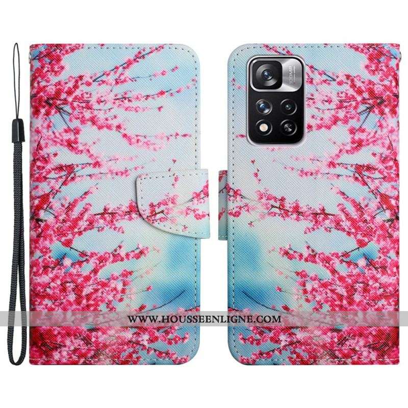 Housse Xiaomi Redmi Note 11 Pro Plus 5G Branche en Floraison à Lanière