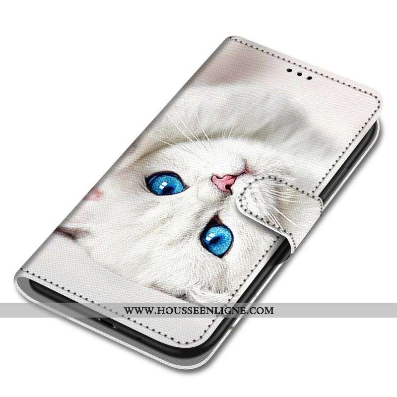 Housse Xiaomi Redmi Note 11 Pro Plus 5G Chat Blanc à Lanière