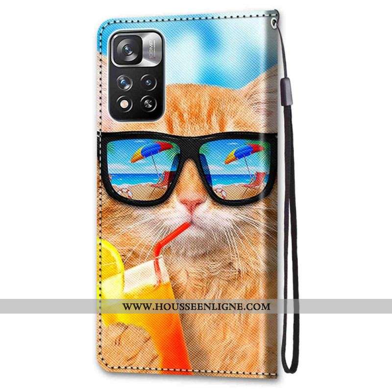Housse Xiaomi Redmi Note 11 Pro Plus 5G Chat Star à Lanière