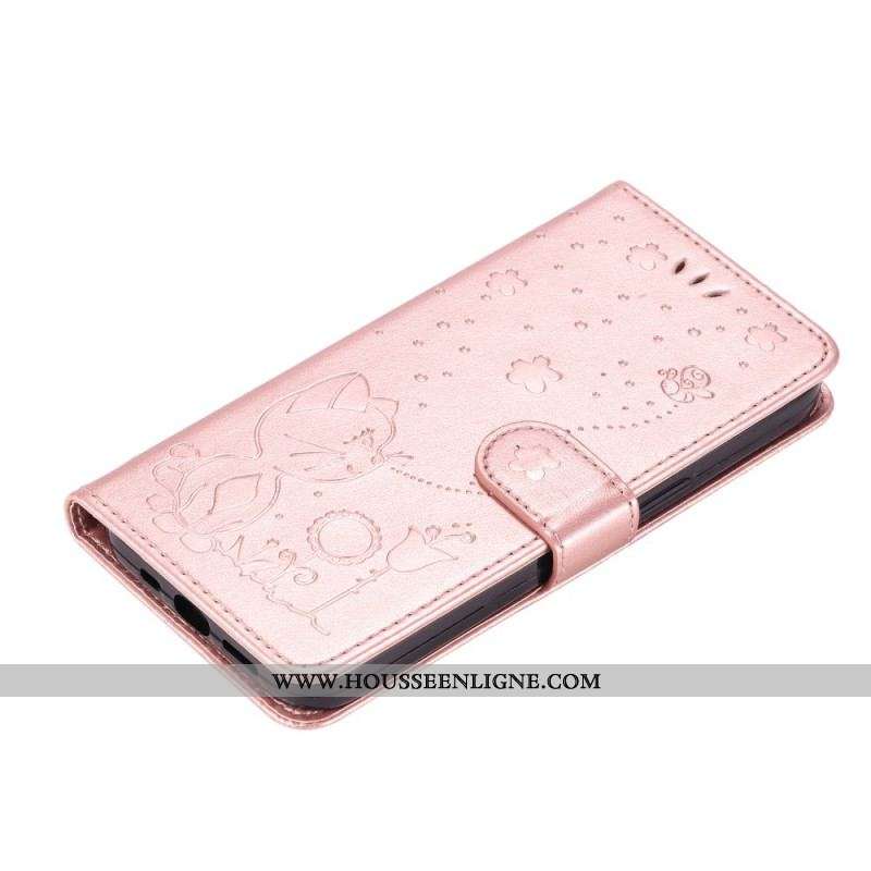 Housse Xiaomi Redmi Note 11 Pro Plus 5G Chat et Abeilles à Lanière