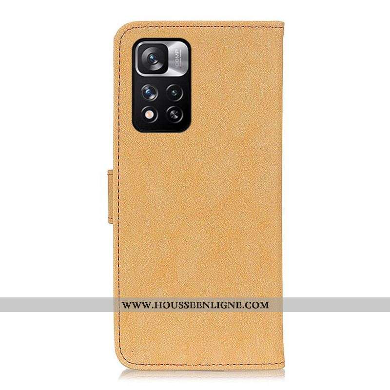 Housse Xiaomi Redmi Note 11 Pro Plus 5G Cuir Fendu Rétro KHAZNEH