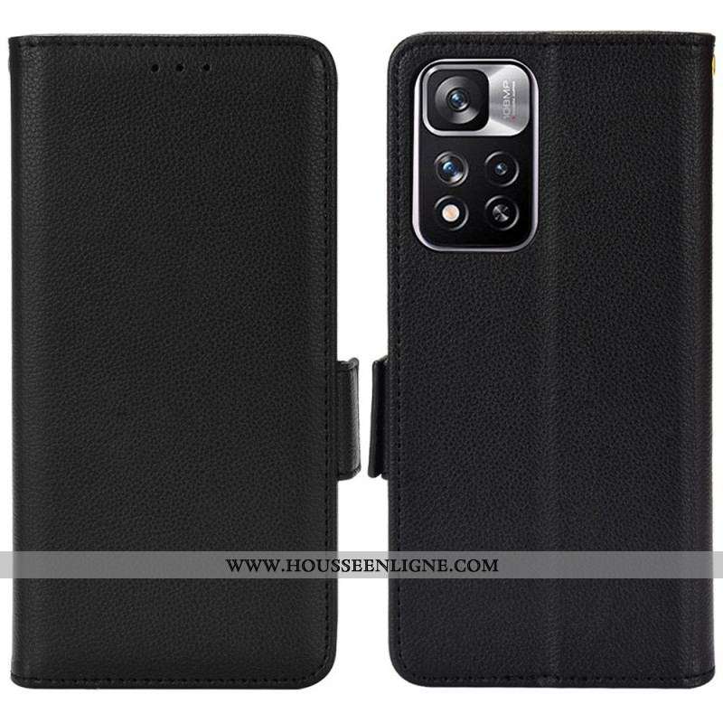 Housse Xiaomi Redmi Note 11 Pro Plus 5G Cuir Litchi Double Fermoir