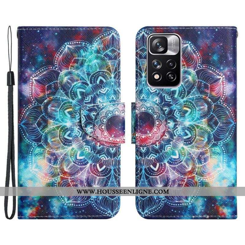 Housse Xiaomi Redmi Note 11 Pro Plus 5G Flashy Mandala à Lanière