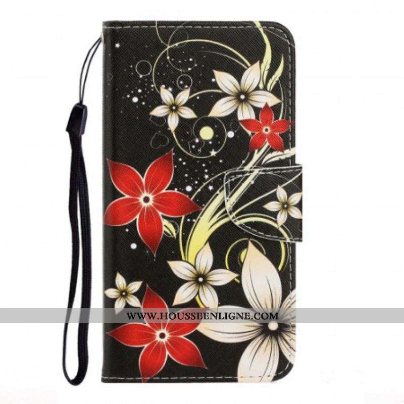 Housse Xiaomi Redmi Note 11 Pro Plus 5G Fleurs Colorées à Lanière