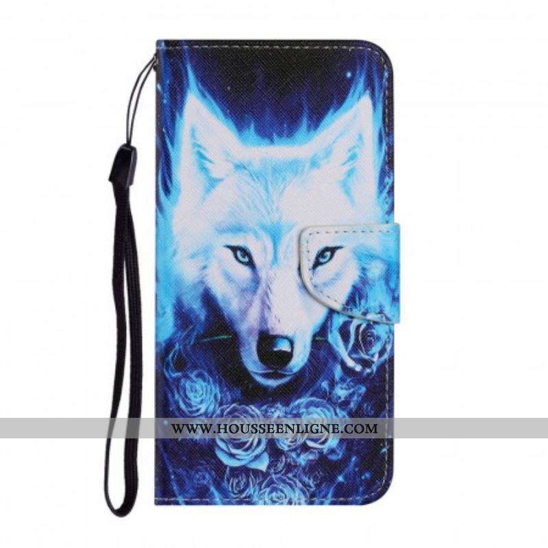 Housse Xiaomi Redmi Note 11 Pro Plus 5G Loup avec Lanière
