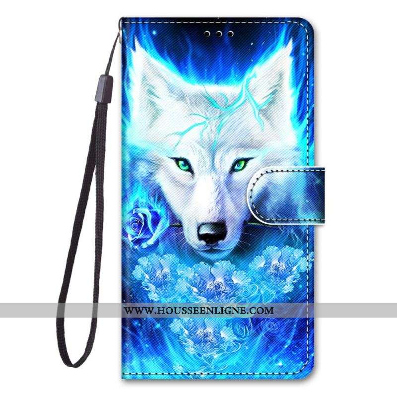 Housse Xiaomi Redmi Note 11 Pro Plus 5G Loup à Lanière