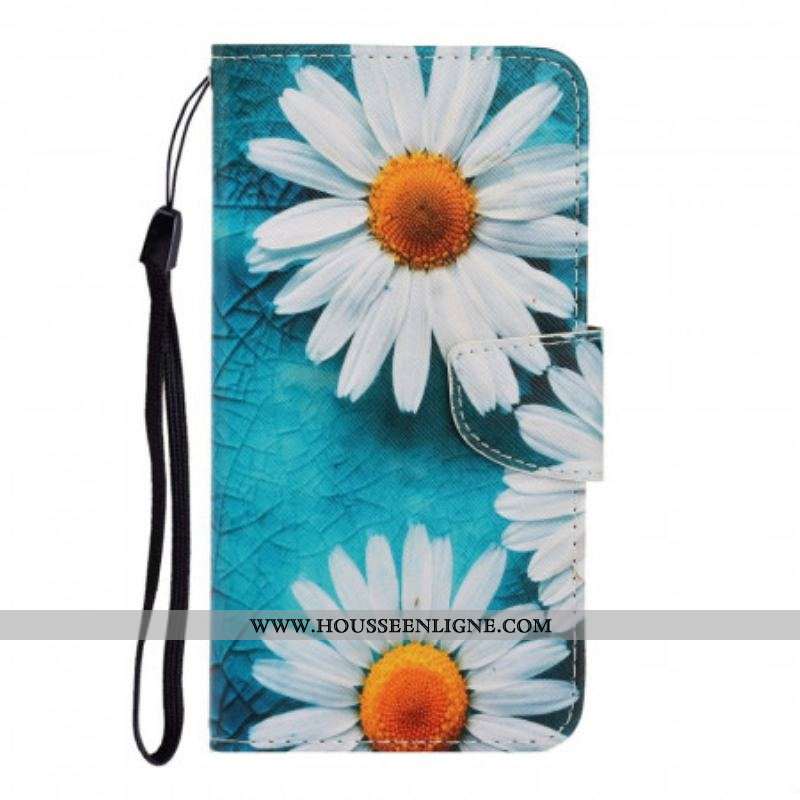 Housse Xiaomi Redmi Note 11 Pro Plus 5G Marguerites à Lanière