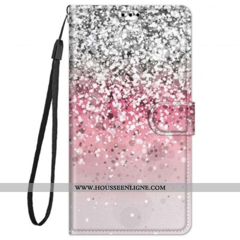Housse Xiaomi Redmi Note 11 Pro Plus 5G Paillettes avec Lanière