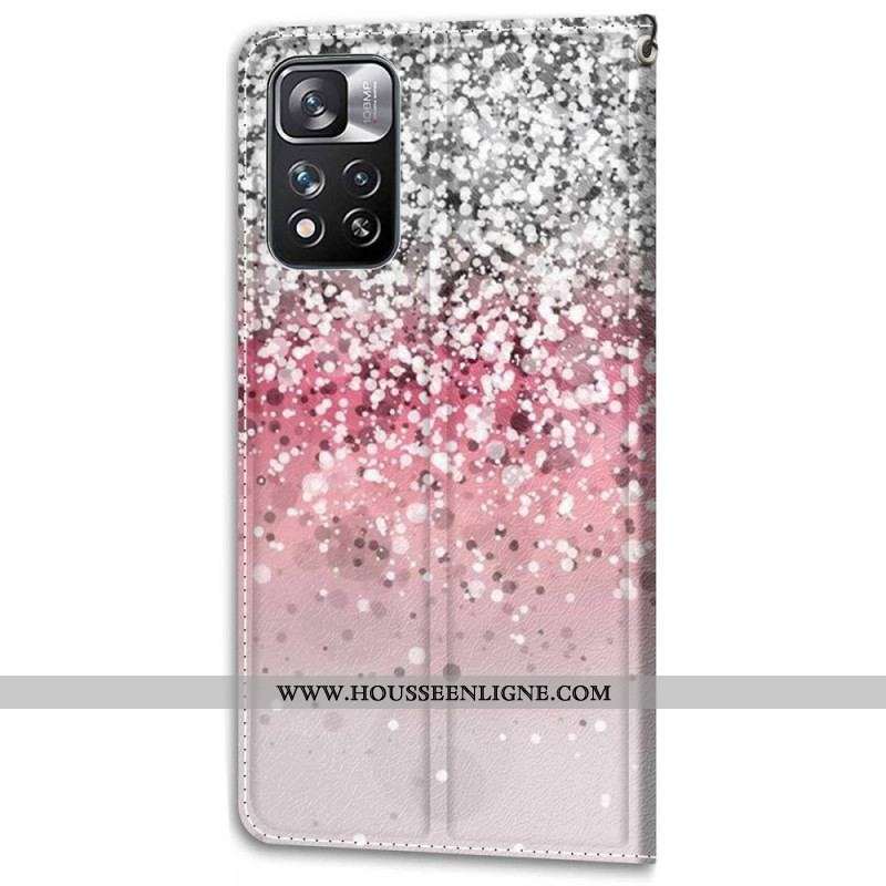 Housse Xiaomi Redmi Note 11 Pro Plus 5G Paillettes avec Lanière
