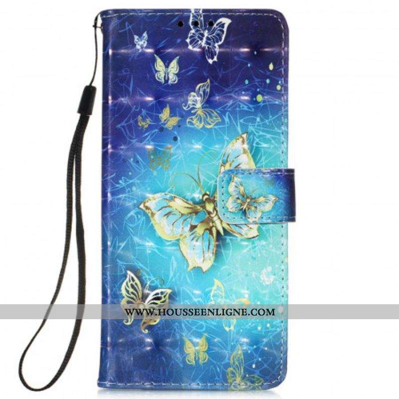 Housse Xiaomi Redmi Note 11 Pro Plus 5G Papillons Dorés