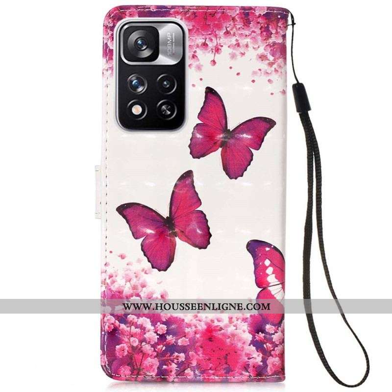 Housse Xiaomi Redmi Note 11 Pro Plus 5G Papillons Rouges