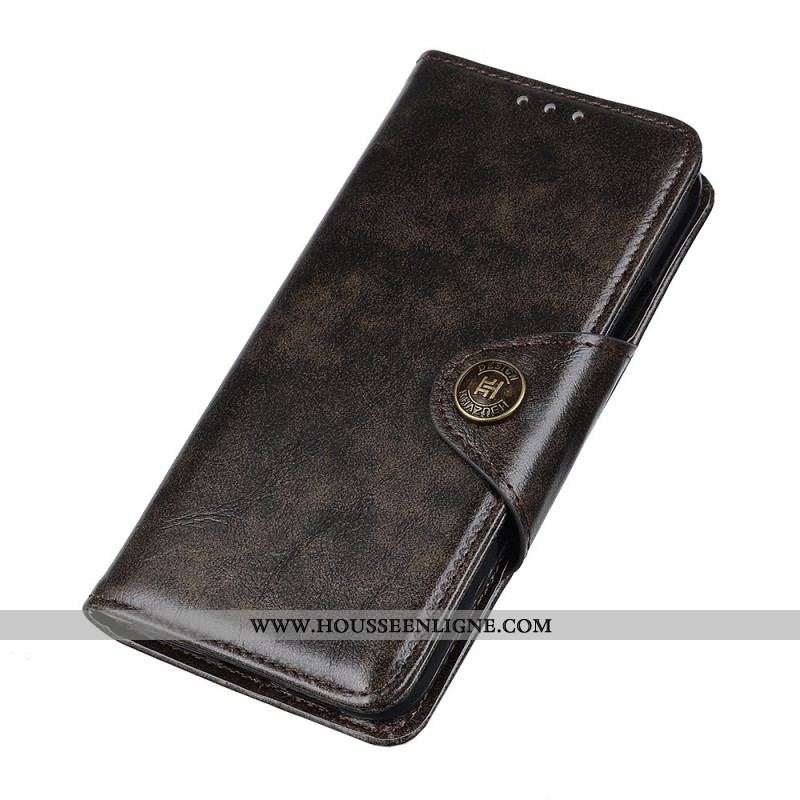 Housse Xiaomi Redmi Note 11 Pro Plus 5G Simili Cuir Bouton Verni KHAZNEH