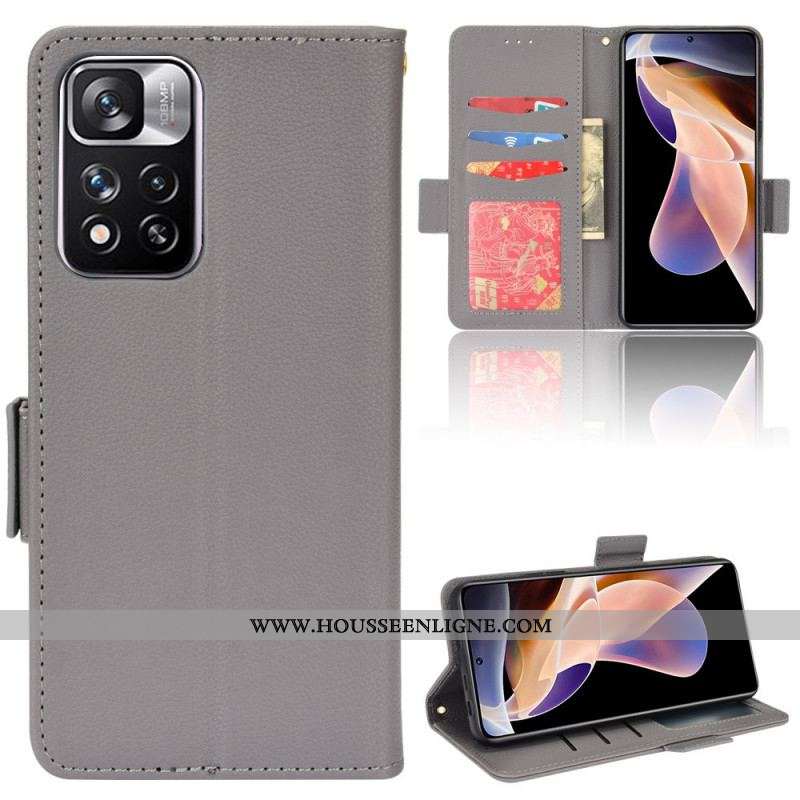 Housse Xiaomi Redmi Note 11 Pro Plus 5G Simili Cuir Litchi Traditionnel