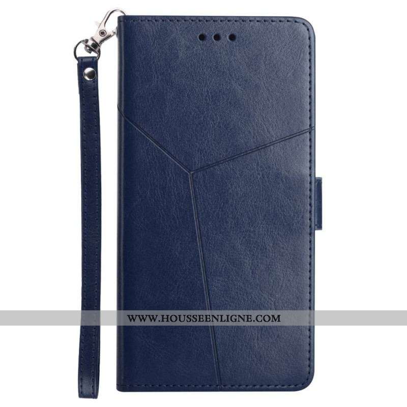 Housse Xiaomi Redmi Note 11 Pro Plus 5G Style Cuir Géométrique à Lanière