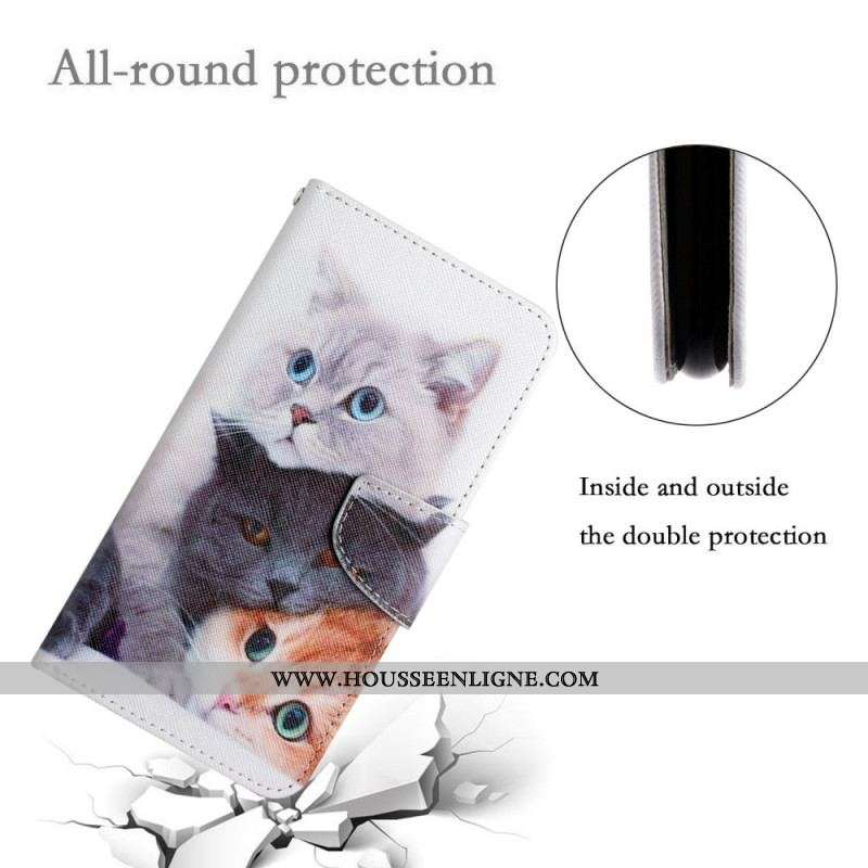 Housse Xiaomi Redmi Note 11 Pro Plus 5G Tas de Chats Lanière