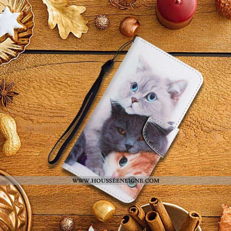 Housse Xiaomi Redmi Note 11 Pro Plus 5G Tas de Chats Lanière