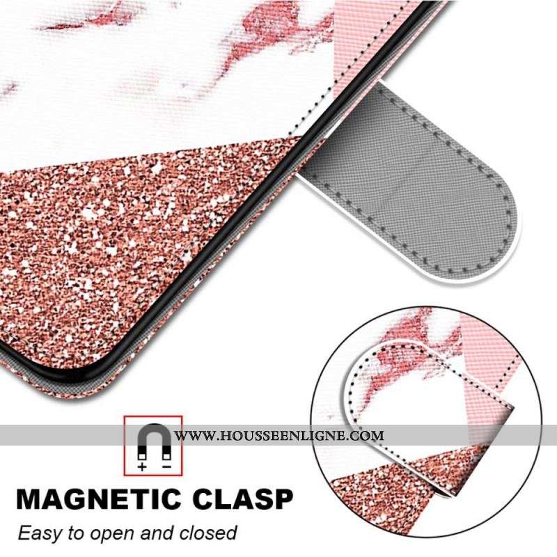 Housse Xiaomi Redmi Note 11 Pro Plus 5G Triangle en Marbre et Paillettes