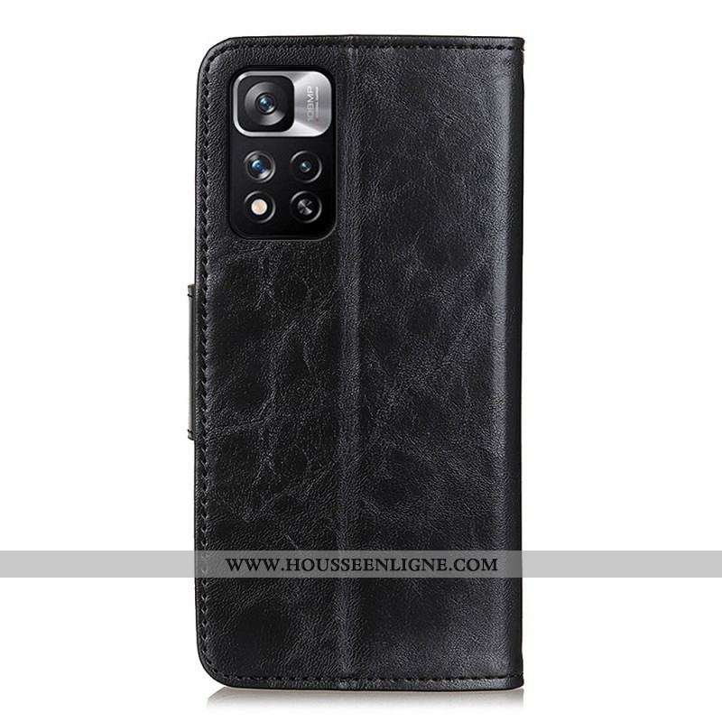 Housse Xiaomi Redmi Note 11 Pro Plus Cuir Fendu Fermoir Réversible