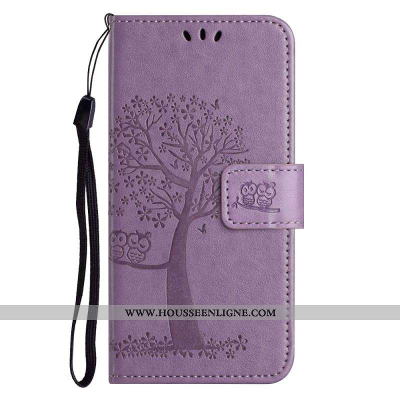 Housse Xiaomi Redmi Note 12 4G Arbre et Chat à Lanière