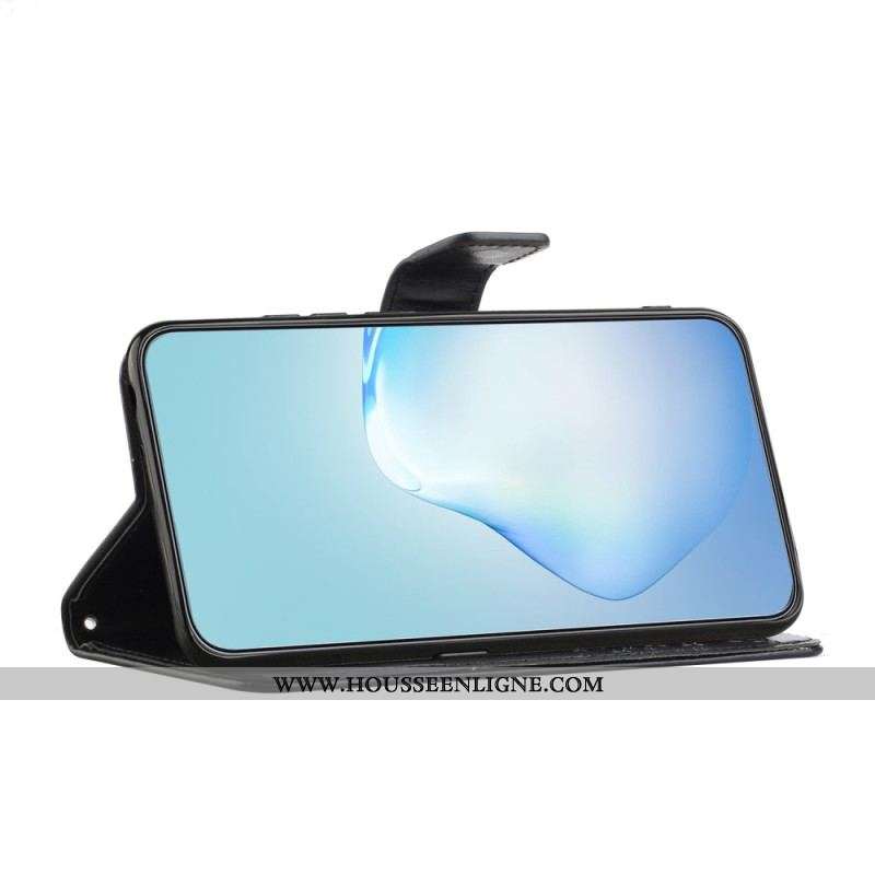 Housse Xiaomi Redmi Note 12 4G Arbre et Chat à Lanière