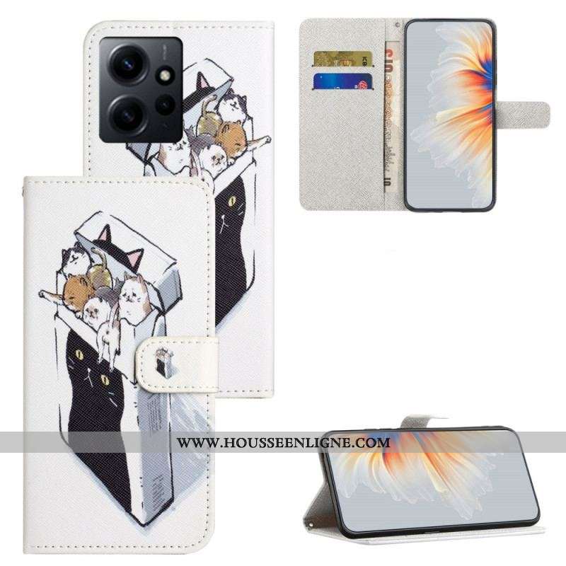 Housse Xiaomi Redmi Note 12 4G Chats à Lanière