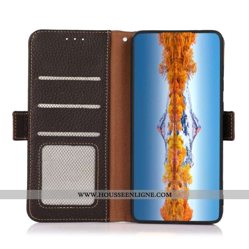 Housse Xiaomi Redmi Note 12 4G Cuir Litchi KHAZNEH RFID